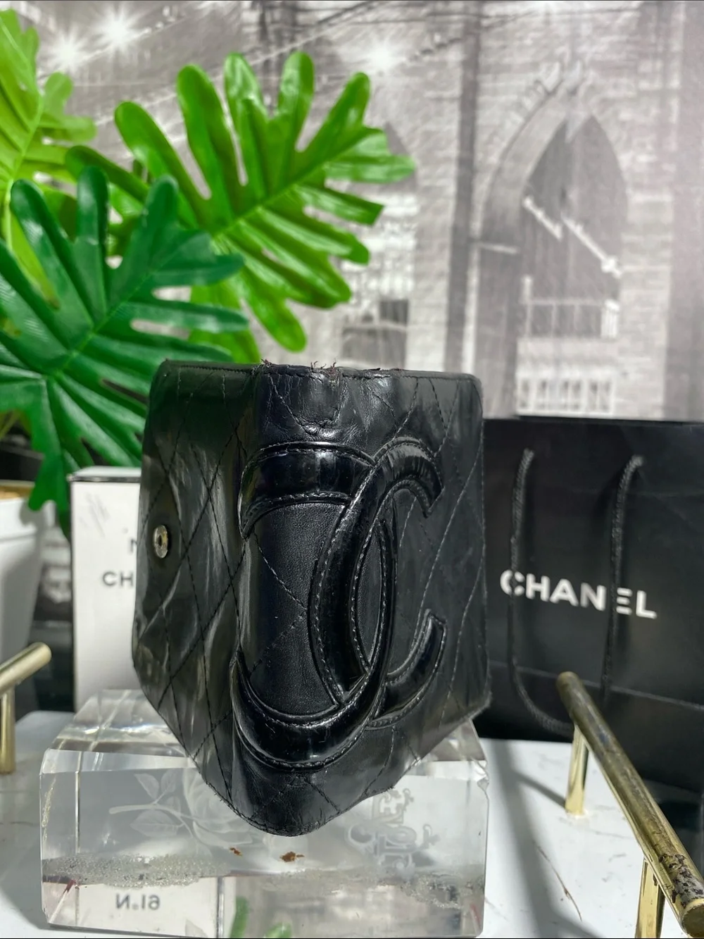 Authentic Chanel Cambon Line Quilted Wallet